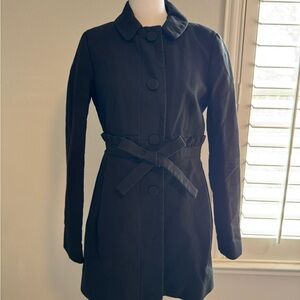 J. Crew Black Belted Trench Coat